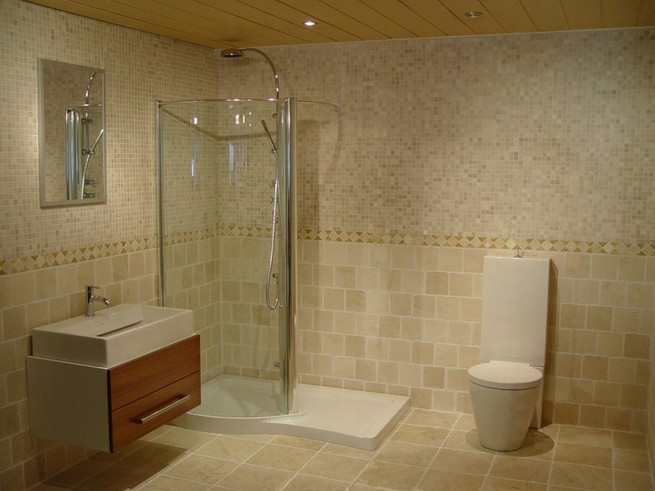 Bathroom floor tile toilet