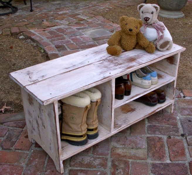 Entryway shoe storage wood