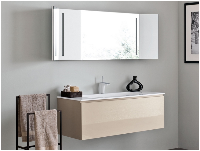 Bathroom storage cabinet with towel bar