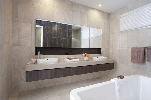Space saving modern floating bathroom vanity