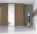 Free standing closet with mirror doors
