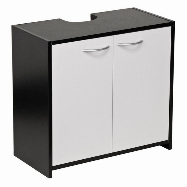 Bathroom storage cabinets in black