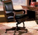 Brown leather office guest chairs