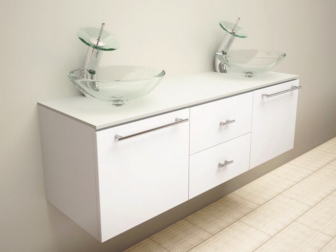 Floating bathroom vanity installation