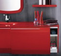 Modern bathroom vanity set red