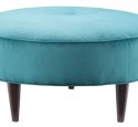 Blue round storage ottoman