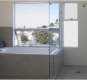 Subway tile bathroom window
