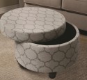 Round storage ottoman gray