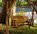 Patio bench swing