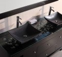 Modern glass top bathroom vanity