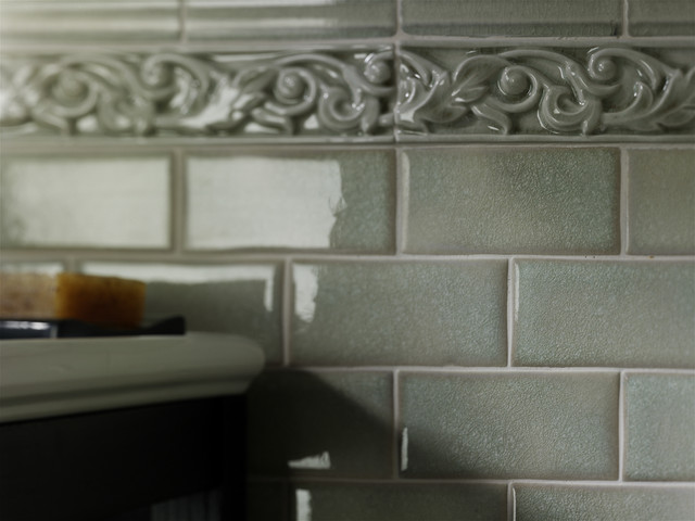Subway tile bathroom walls