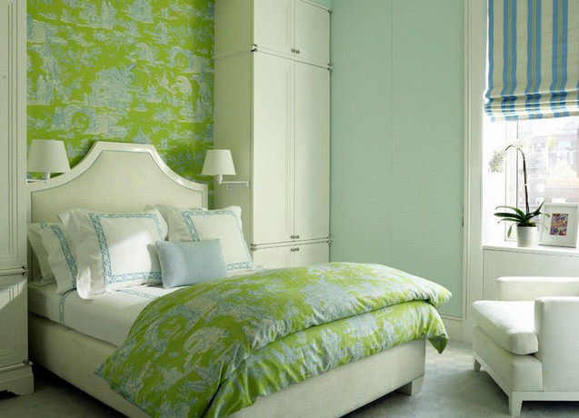 Upholstered headboard green