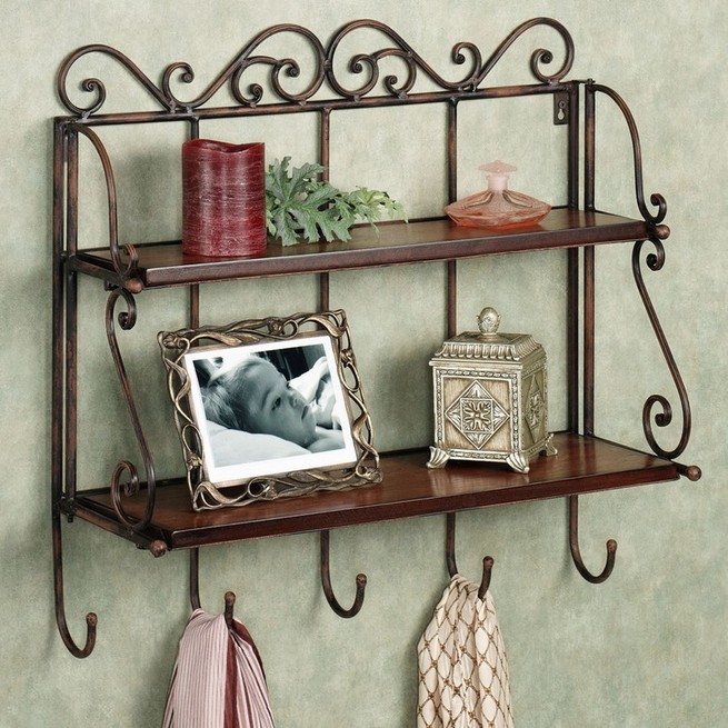 Bathroom shelving bronze