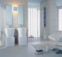 Bathroom window curtains in shower