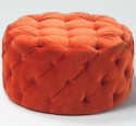 Round orange storage ottoman