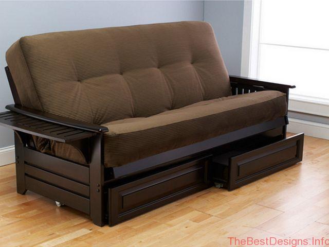 Futon Sofa Bed With Removable Armrests