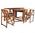 Folding dining table with 4 chairs