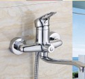 Wall mount kitchen sink faucet with spray