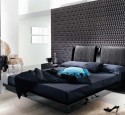 Black wallpaper in bedroom
