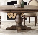 Solid wood round dining table with leaf