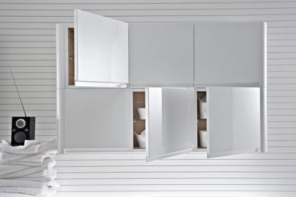 Bathroom storage cabinet with doors