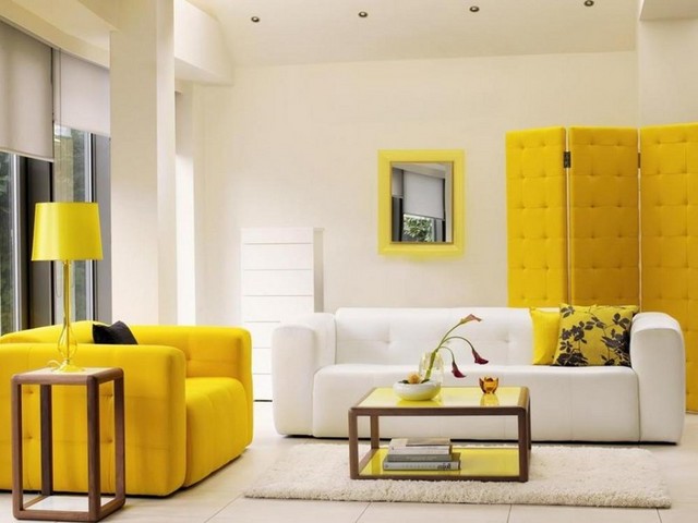 Living room decor with dark brown couch