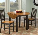Solid wood dining table with leaves