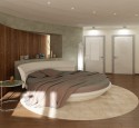 Round bed with lights