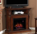 Corner Electric Fireplace Tv Stand Media Storage