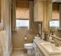 Window curtains in bathroom