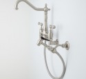 Wall mount kitchen faucet with side spray
