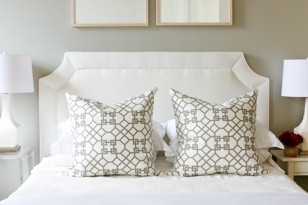 Fabric headboard white