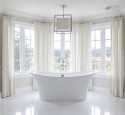 Bathroom window curtains white