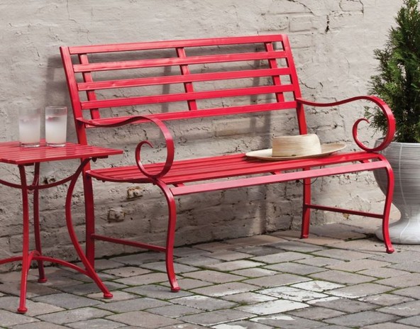 Patio bench red