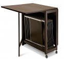 Folding dining table with chair storage