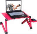 Rolling bedside laptop table red