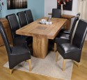 Natural solid wood dining table