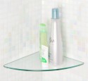 Glass corner shelving bathroom