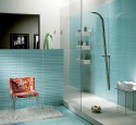Blue subway tile bathroom