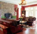 Living room decor with fireplace