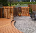 Brick Patio And Deck With Timber Privacy Screens