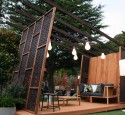 Patio Garden With Decorative Timber Privacy Screens