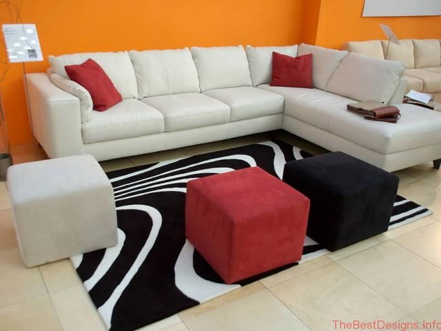 Red Pillows For Sofa And Poufs