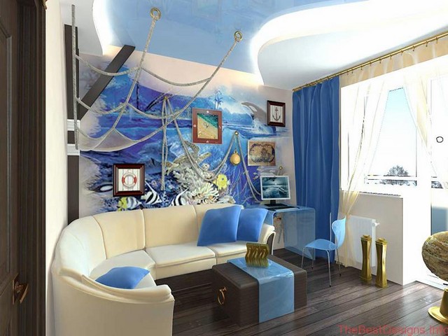 Naval Background For Blue Marine Pillows