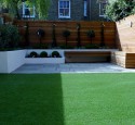 Nice Lawn Garden Patio With Timber Privacy Screen