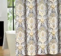 Yellow And Gray Shower Curtain
