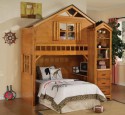 Rustic Loft Bed With Desk