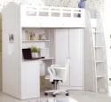Loft Bed With Desk Underneath White